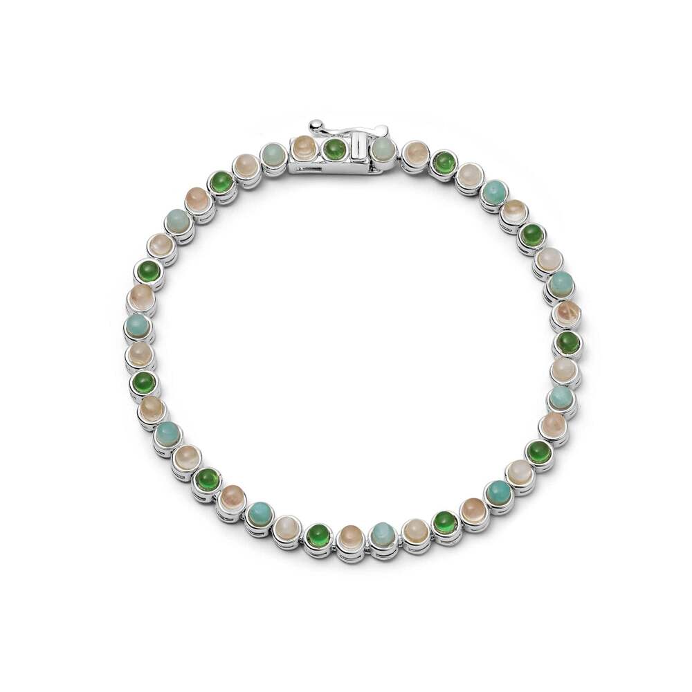 Daisy London Silver Plate Mixed Gemstone Tennis Bracelet