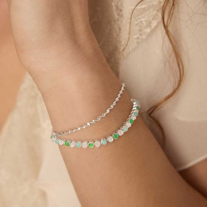 Daisy London Silver Plate Mixed Gemstone Tennis Bracelet Additional Image - 1