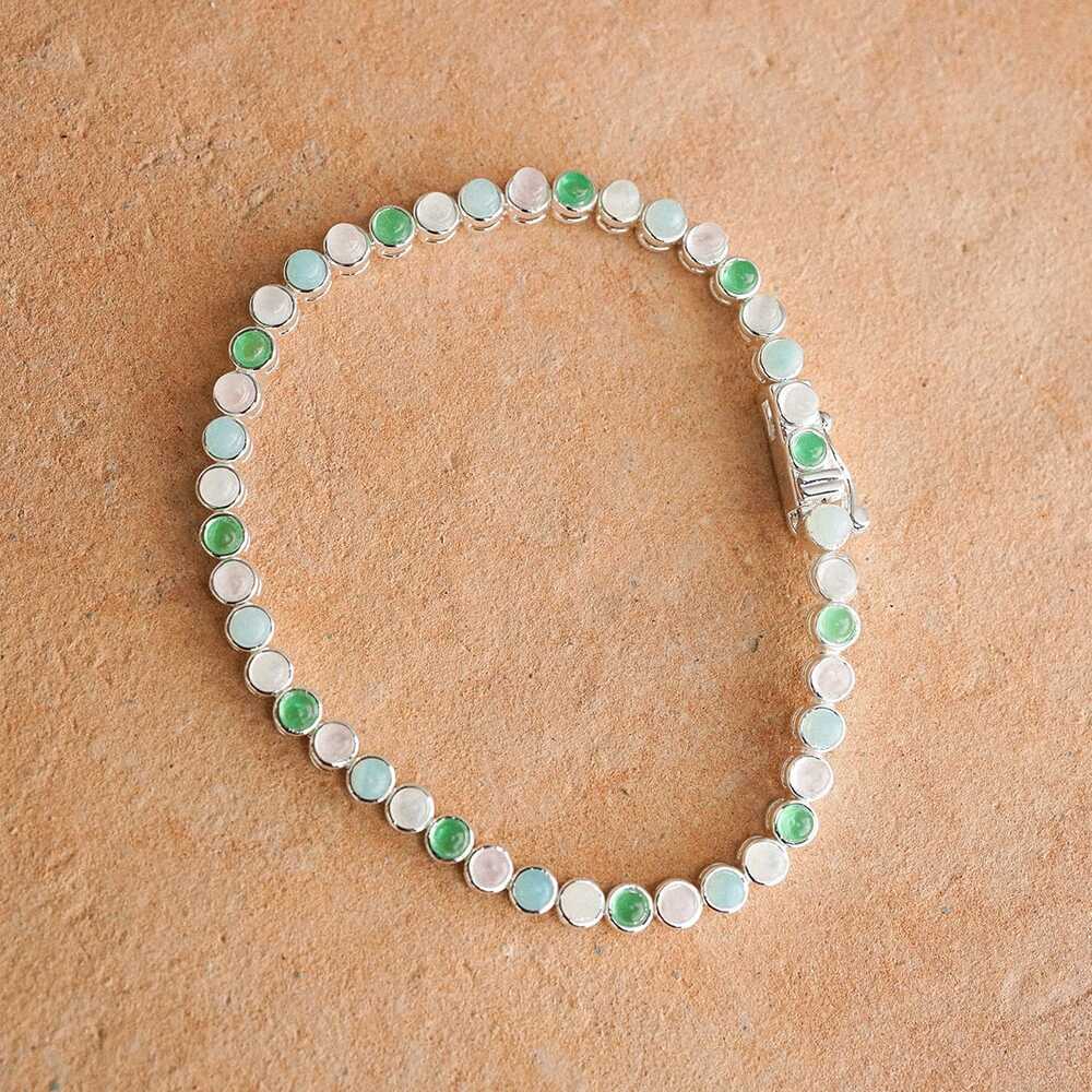 Daisy London Silver Plate Mixed Gemstone Tennis Bracelet Additional Image - 2