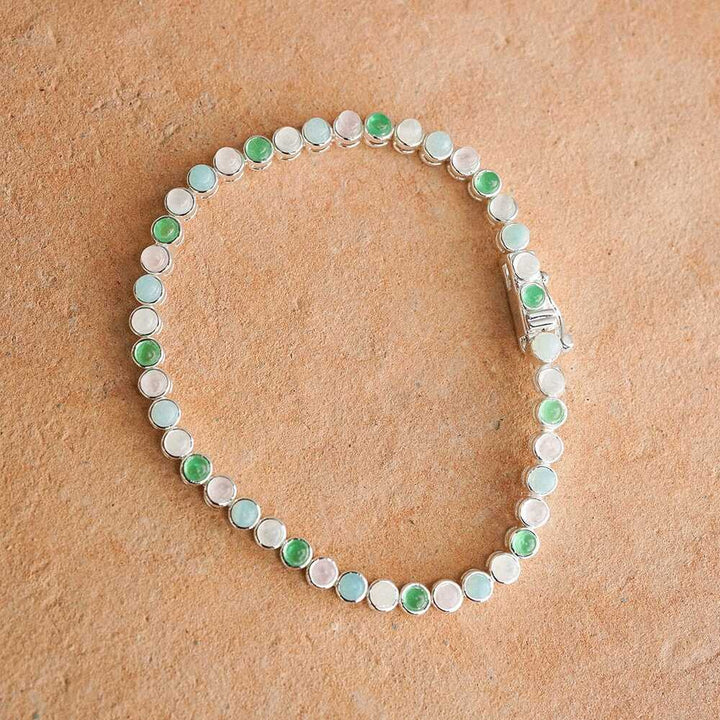 Daisy London Silver Plate Mixed Gemstone Tennis Bracelet Additional Image - 2