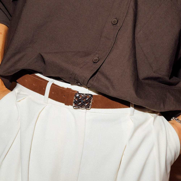 Daisy London Silver Plate Polly Brown Suede Belt Additional Image - 1