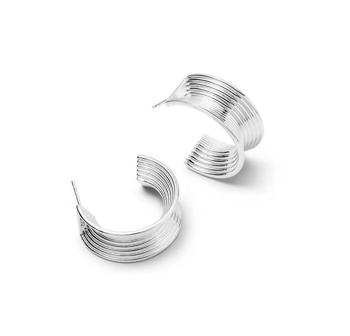 Daisy London Silver Plate Polly Chunky Tidal Hoop Earrings