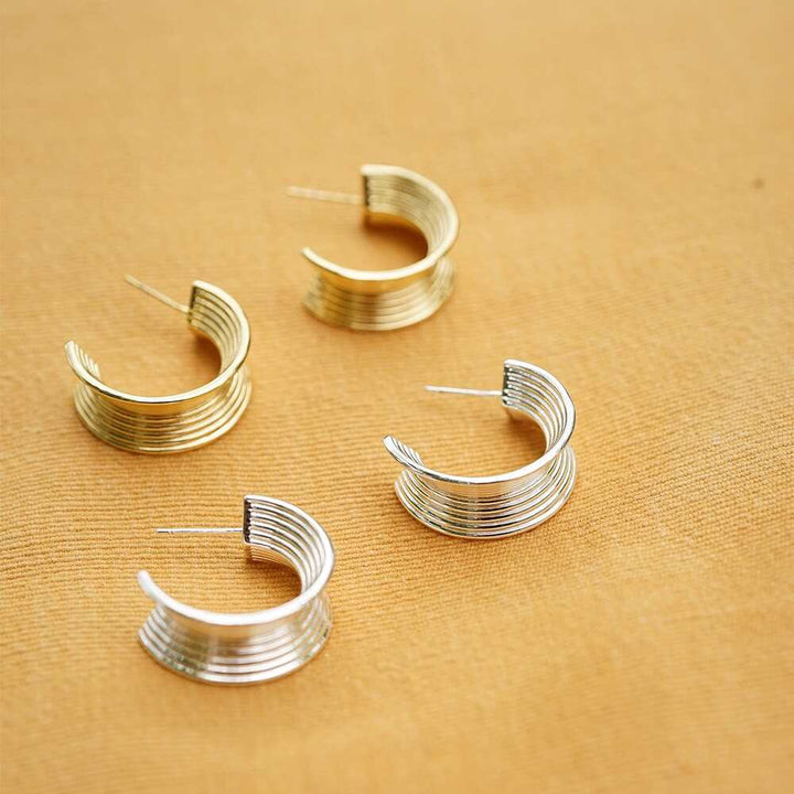 Daisy London Silver Plate Polly Chunky Tidal Hoop Earrings Additional Image - 3