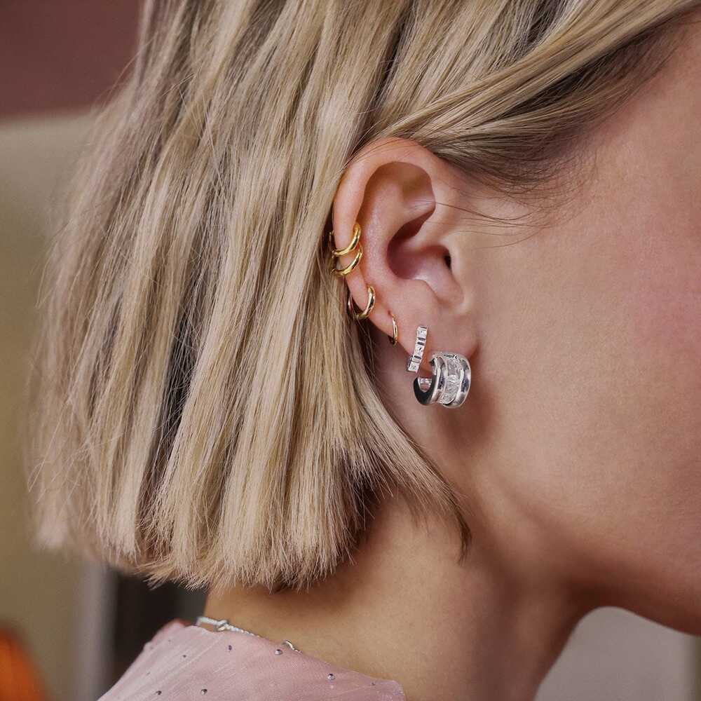 Daisy London Silver Plate Polly Crystal Hoop Earrings Additional Image - 1