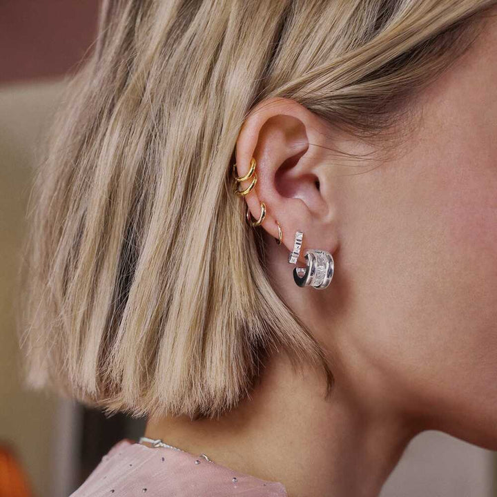 Daisy London Silver Plate Polly Crystal Hoop Earrings Additional Image - 1
