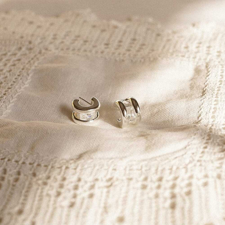 Daisy London Silver Plate Polly Crystal Hoop Earrings Additional Image - 4