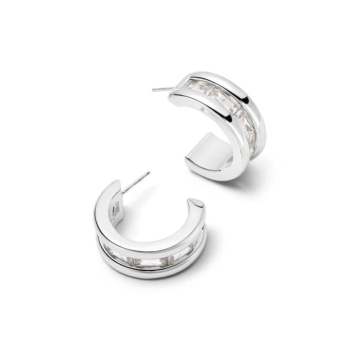Daisy London Silver Plate Polly Crystal Hoop Earrings Additional Image - 5