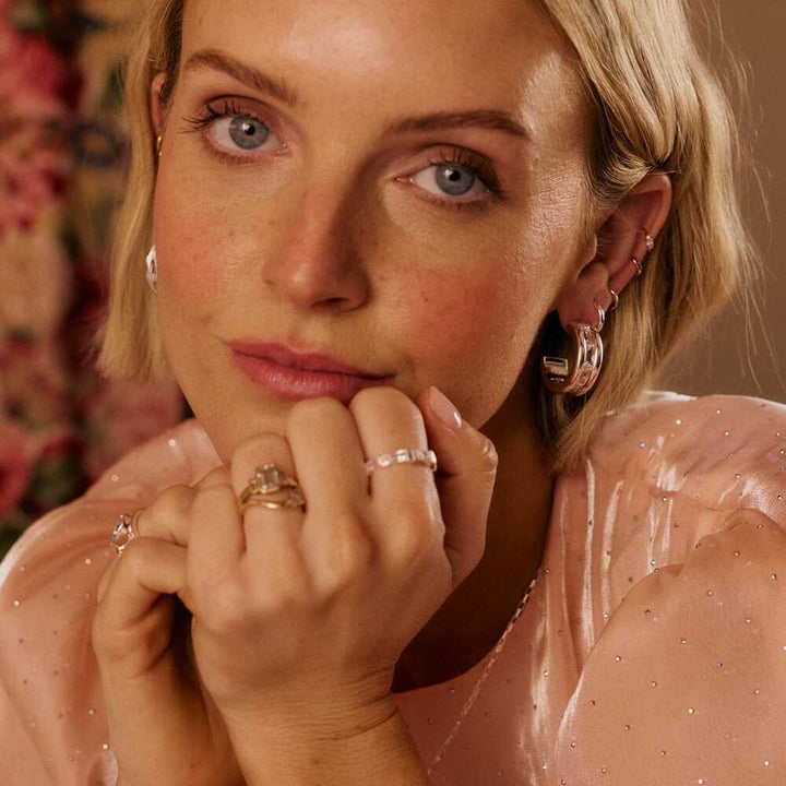Daisy London Silver Plate Polly Crystal Hoop Earrings Additional Image - 6
