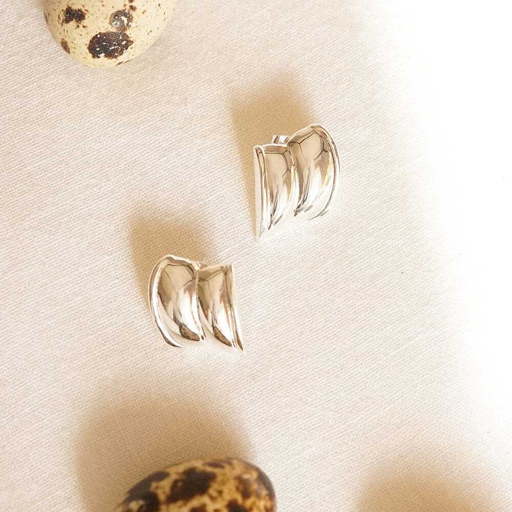 Daisy London Silver Plate Polly Cuff Stud Earrings Additional Image - 4