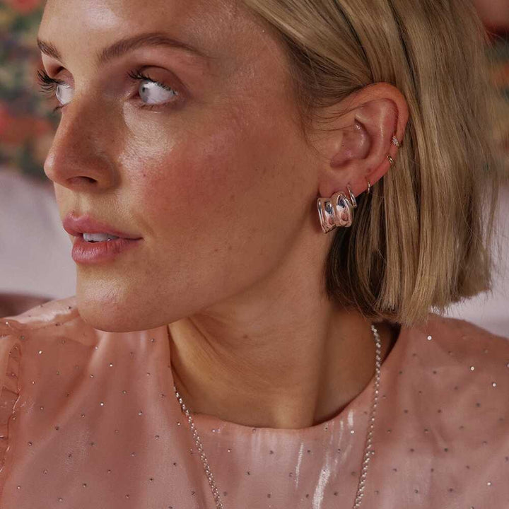Daisy London Silver Plate Polly Cuff Stud Earrings Additional Image - 5