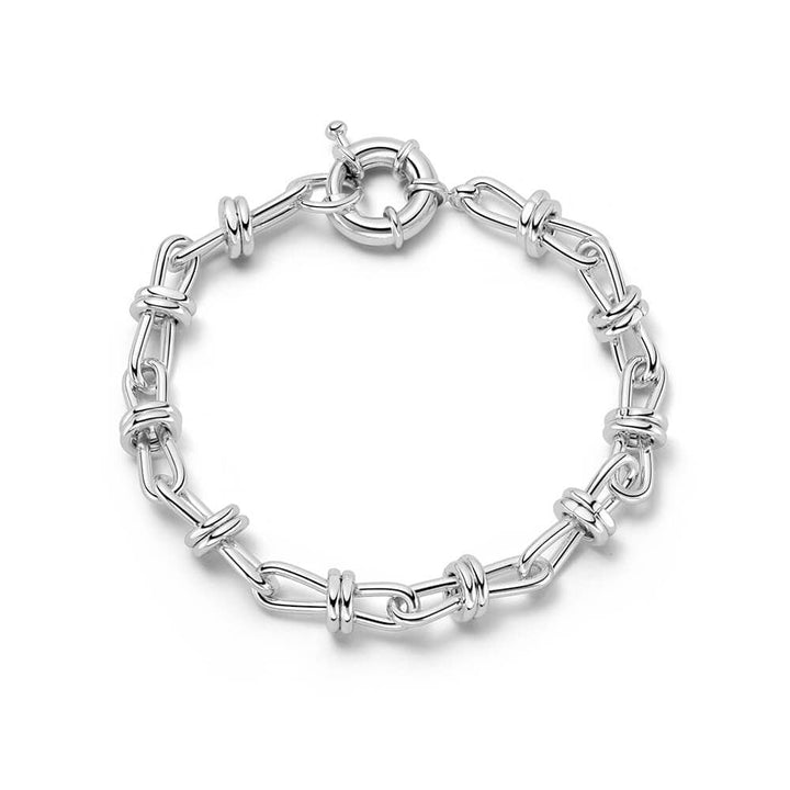 Daisy London Silver Plate Polly Knot Chain Bracelet