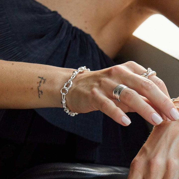 Daisy London Silver Plate Polly Knot Chain Bracelet Additional Image - 2