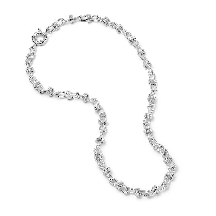 Daisy London Silver Plate Polly Knot Chain Necklace