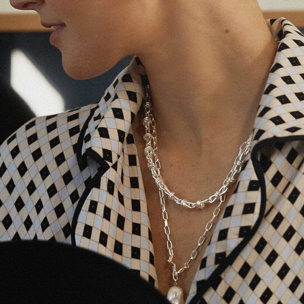 Daisy London Silver Plate Polly Knot Chain Necklace Additional Image - 3