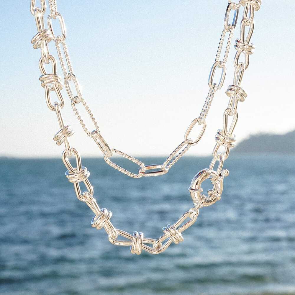 Daisy London Silver Plate Polly Knot Chain Necklace Additional Image - 5