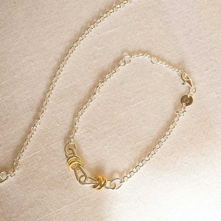 Daisy London Silver Plate Polly Knot Lightweight Chain Bracelet Additional Image - 2