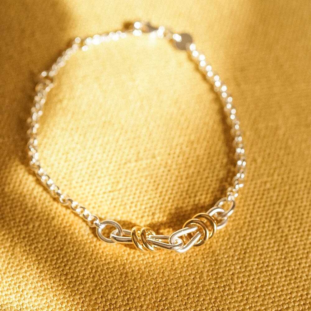 Daisy London Silver Plate Polly Knot Lightweight Chain Bracelet Additional Image - 4