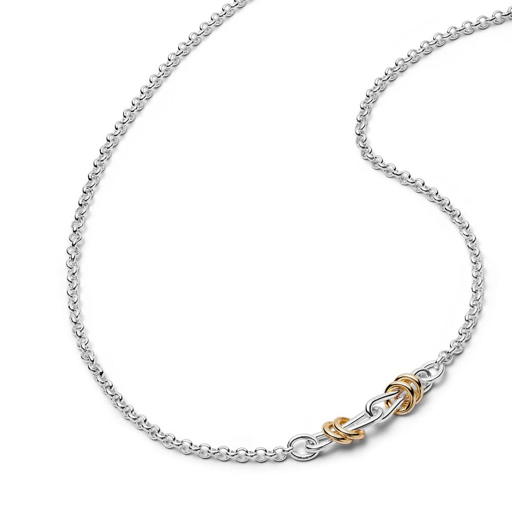 Daisy London Silver Plate Polly Knot Lightweight Chain Necklace
