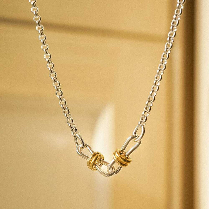 Daisy London Silver Plate Polly Knot Lightweight Chain Necklace Additional Image - 2