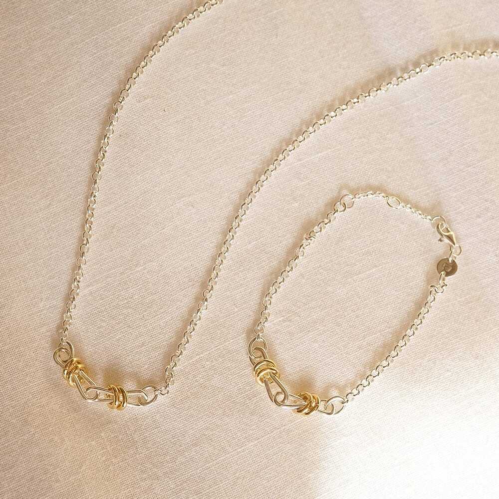 Daisy London Silver Plate Polly Knot Lightweight Chain Necklace Additional Image - 4