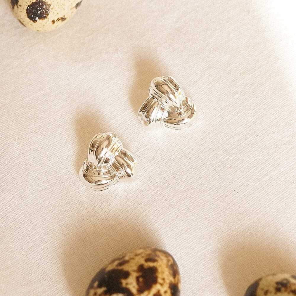 Daisy London Silver Plate Polly Knot Stud Earrings Additional Image - 2