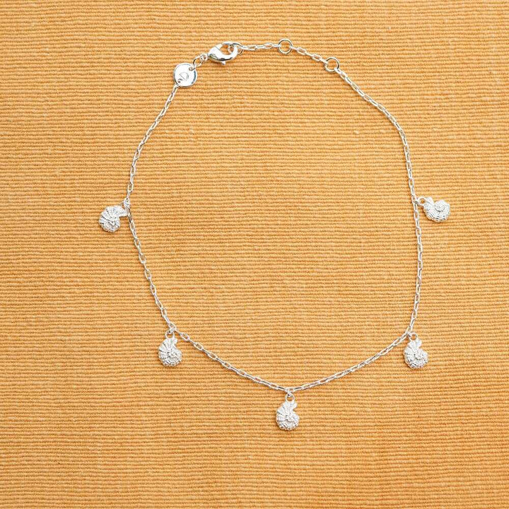 Daisy London Silver Plate Polly Shell Charm Anklet Additional Image - 3