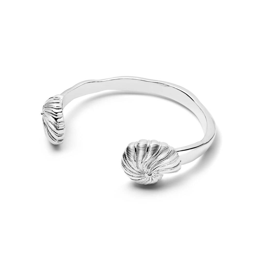 Daisy London Silver Plate Polly Shell Cuff Bangle
