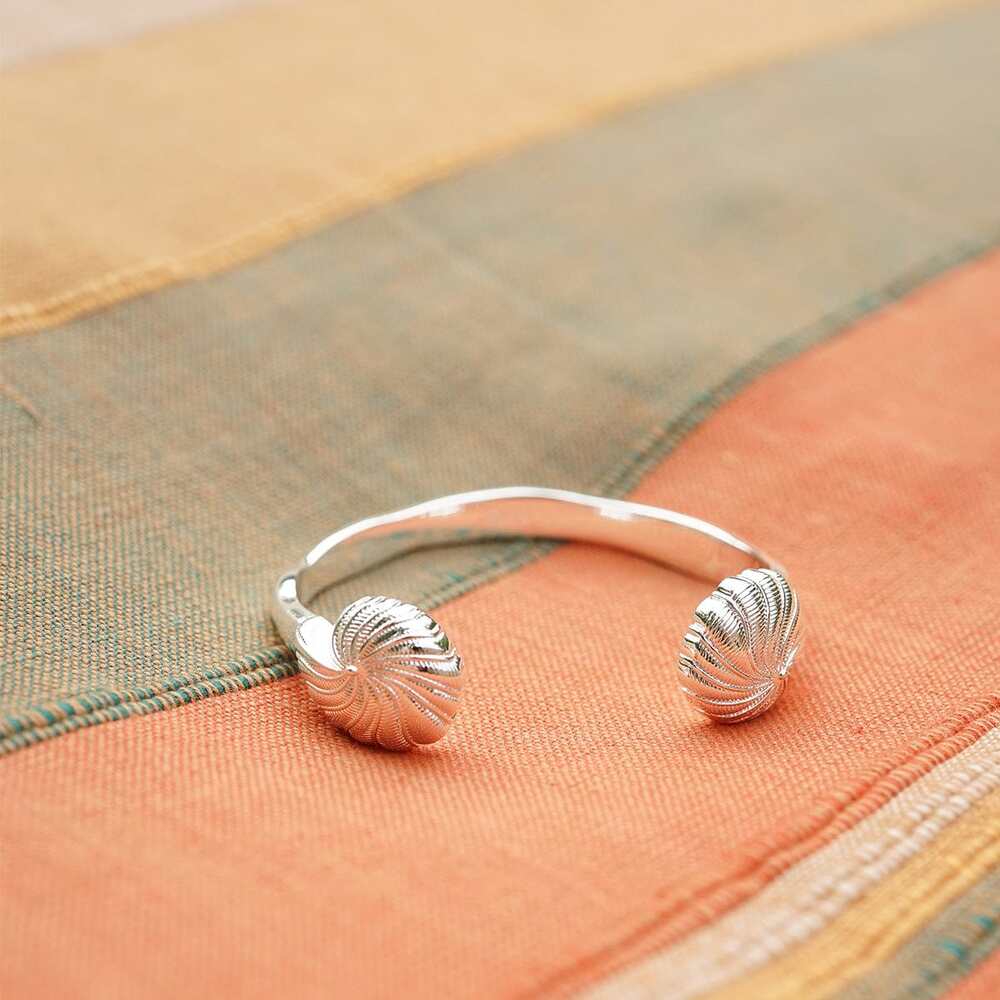 Daisy London Silver Plate Polly Shell Cuff Bangle Additional Image - 2