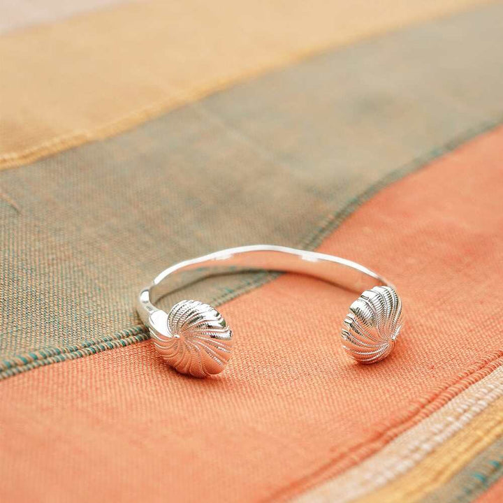 Daisy London Silver Plate Polly Shell Cuff Bangle Additional Image - 2