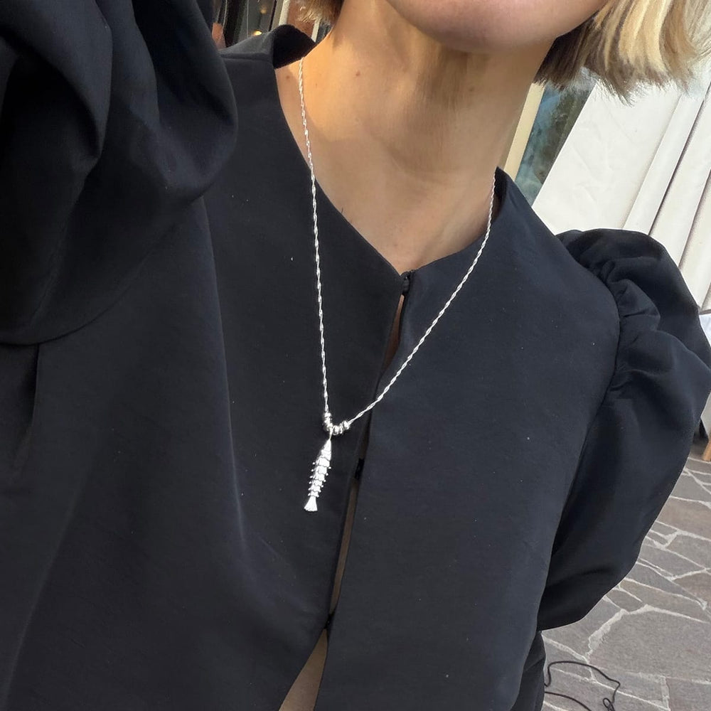 Daisy London Silver Plate Polly Tidal Fish Chain Necklace Additional Image - 1