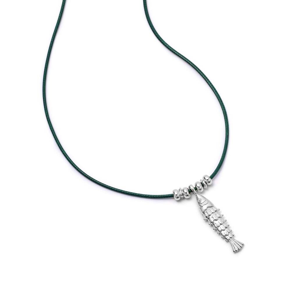 Daisy London Silver Plate Polly Tidal Fish Cord Necklace