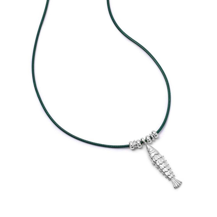 Daisy London Silver Plate Polly Tidal Fish Cord Necklace