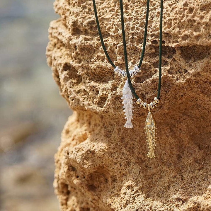 Daisy London Silver Plate Polly Tidal Fish Cord Necklace Additional Image - 2