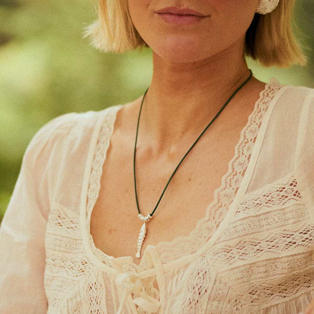 Daisy London Silver Plate Polly Tidal Fish Cord Necklace Additional Image - 3
