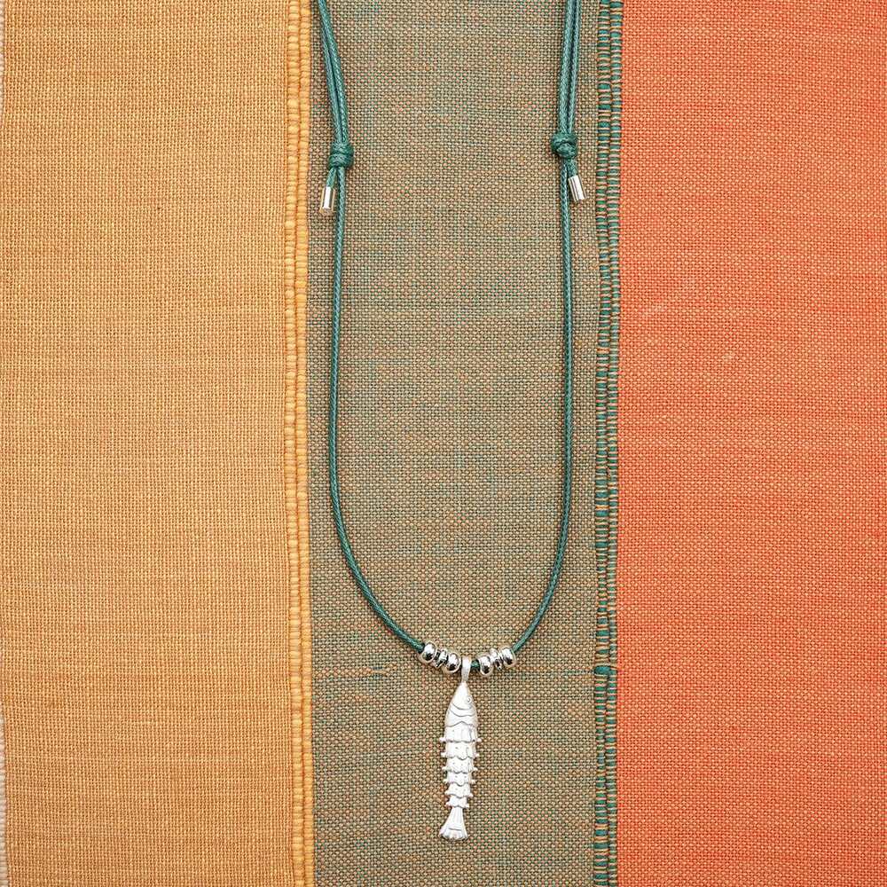 Daisy London Silver Plate Polly Tidal Fish Cord Necklace Additional Image - 4