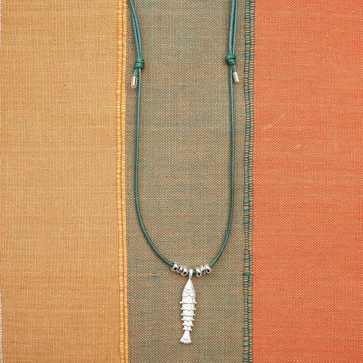 Daisy London Silver Plate Polly Tidal Fish Cord Necklace Additional Image - 4