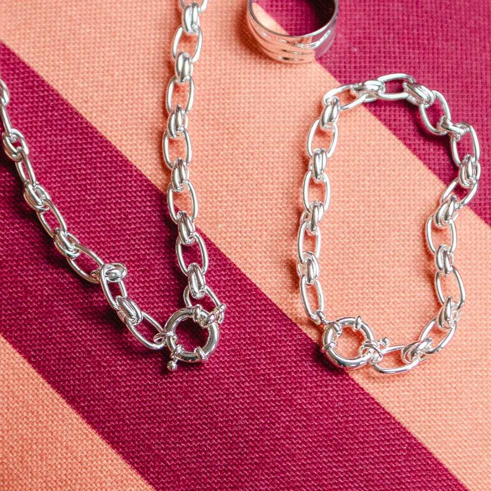 Daisy London Silver Plate Polly Vintage Link Chain Bracelet Additional Image - 1
