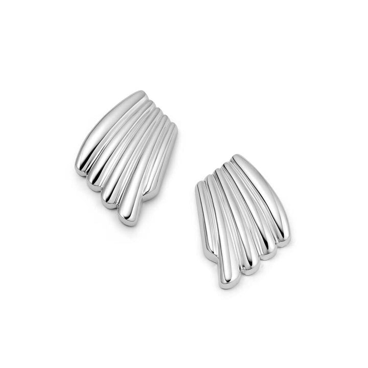 Daisy London Silver Plate Polly Wave Stud Earrings