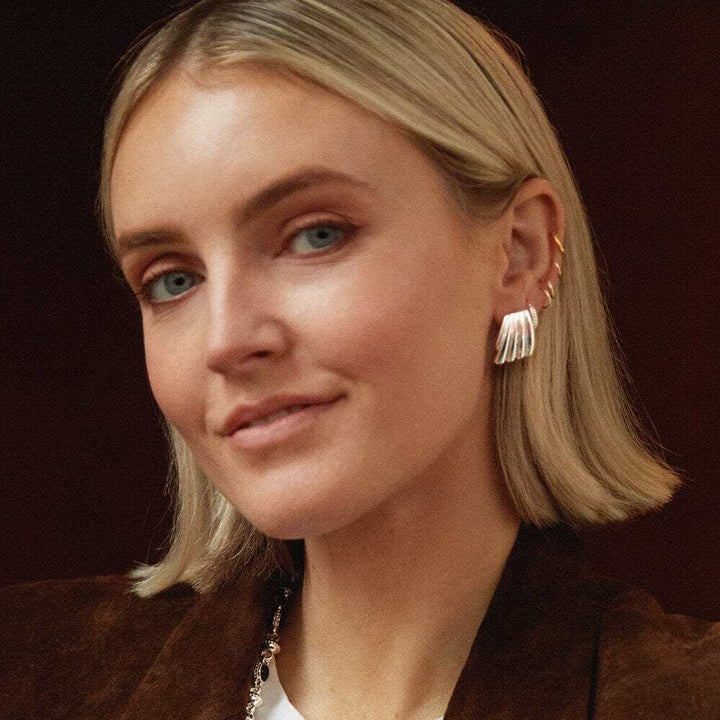 Daisy London Silver Plate Polly Wave Stud Earrings Additional Image - 3