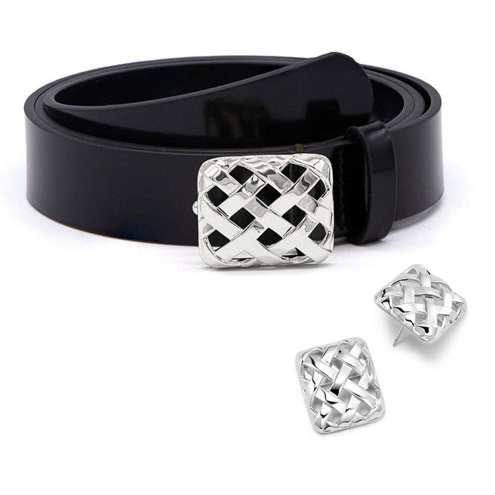 Daisy London Silver Plate Polly Woven Leather Look
