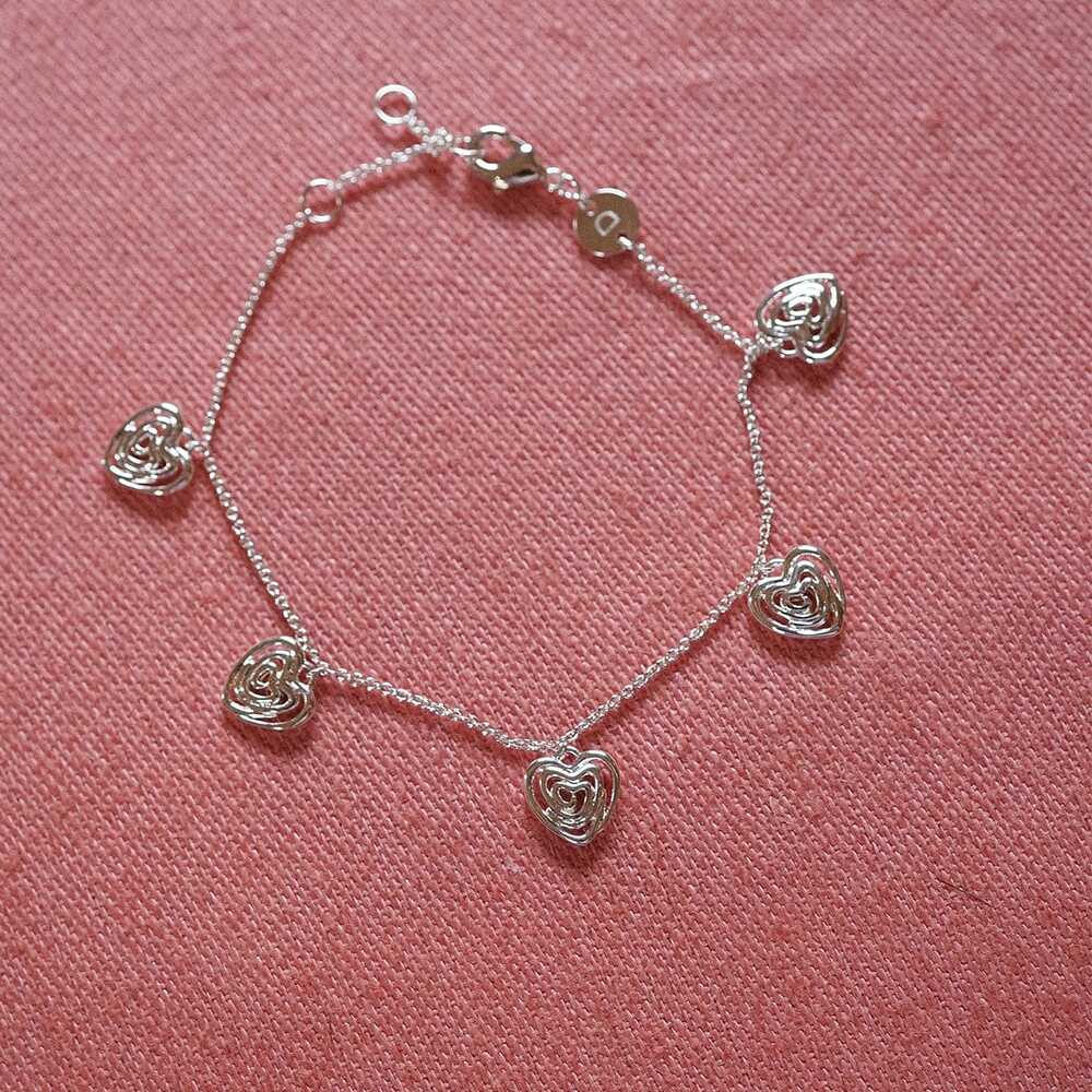 Daisy London Silver Plate Scribble Heart Charm Bracelet Additional Image - 1