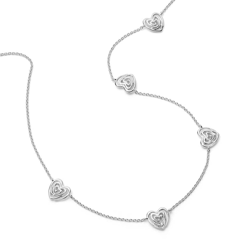 Daisy London Silver Plate Scribble Heart Charm Necklace