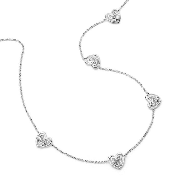 Daisy London Silver Plate Scribble Heart Charm Necklace
