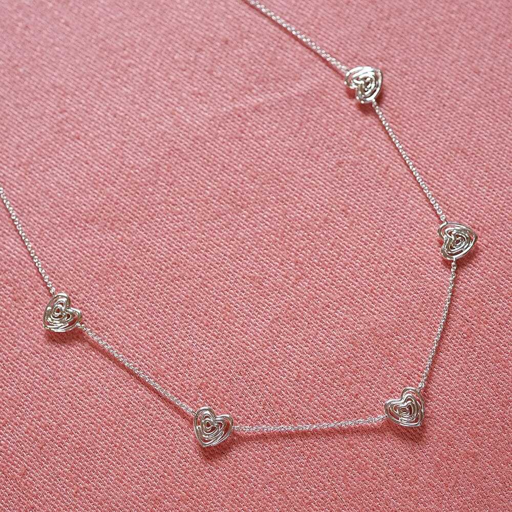 Daisy London Silver Plate Scribble Heart Charm Necklace Additional Image - 1
