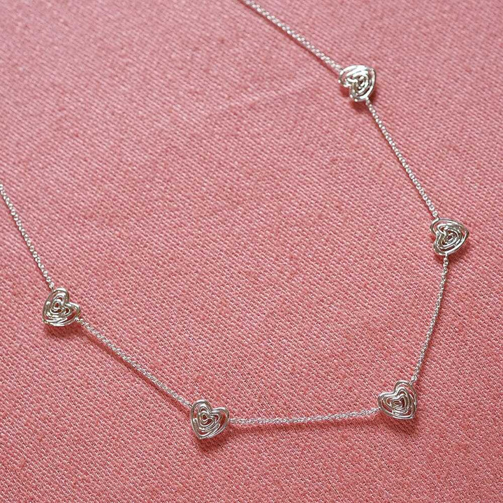 Daisy London Silver Plate Scribble Heart Charm Necklace Additional Image - 1