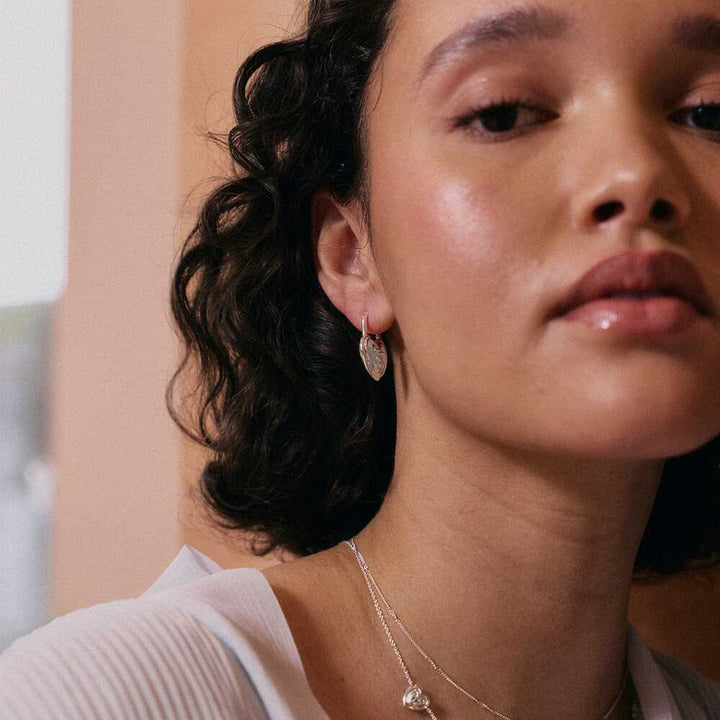 Daisy London Silver Plate Scribble Heart Lock Drop Earrings Additional Image - 2
