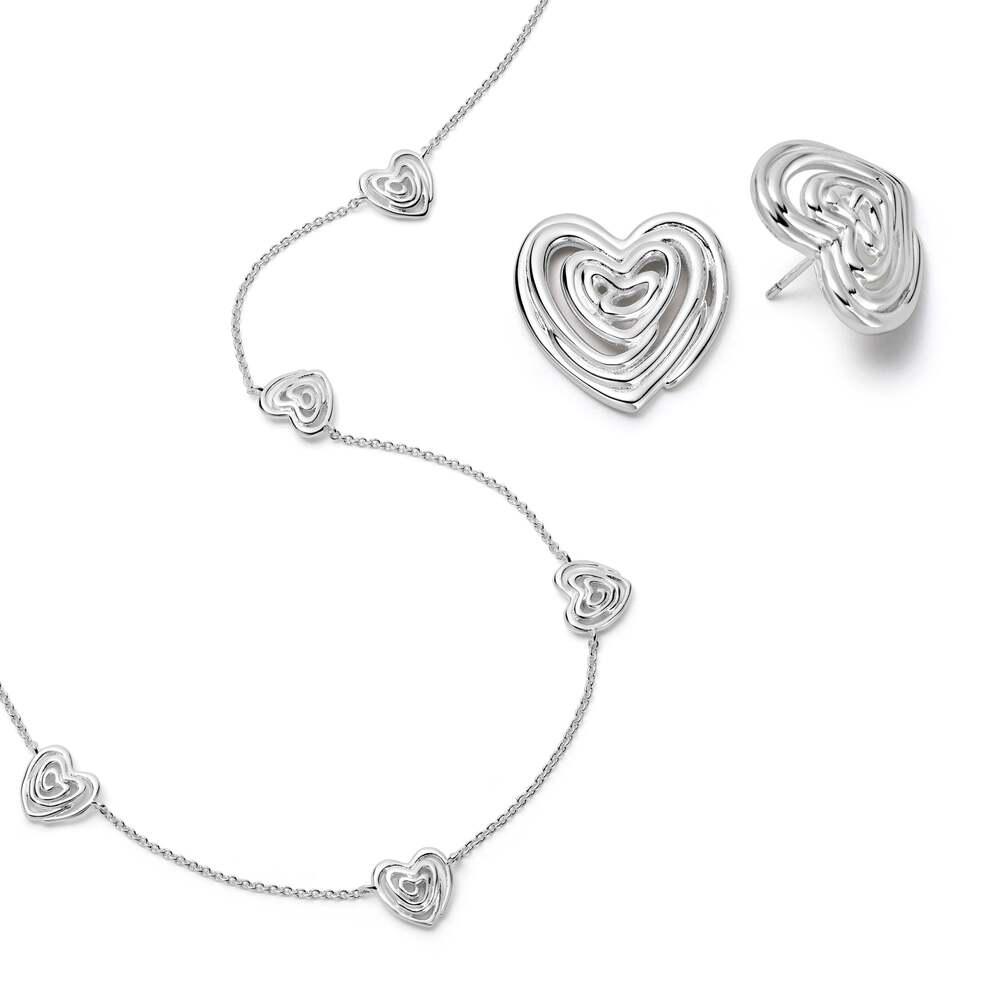 Daisy London Silver Plate Scribble Hearts &