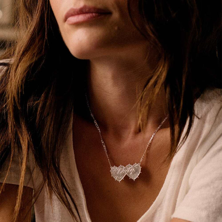 Daisy London Silver Plate Shrimps Double Heart Necklace Additional Image - 10