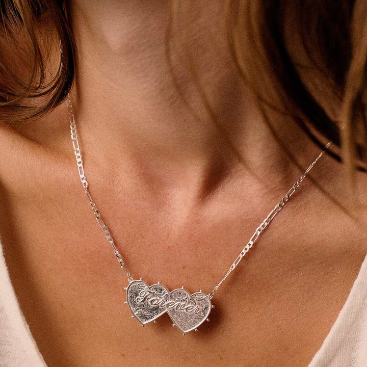 Daisy London Silver Plate Shrimps Double Heart Necklace Additional Image - 5