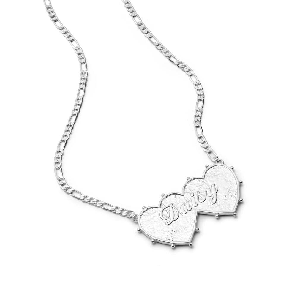 Daisy London Silver Plate Shrimps Double Heart Necklace Additional Image - 8
